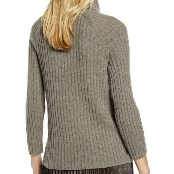 Halogen Sweater Brown Button Raglan Sleeves - Picture 2 of 7